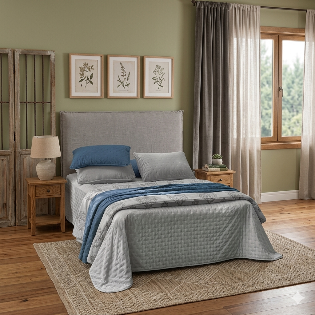 kit colcha appel charme king cinza lunar