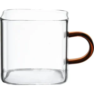 caneca quadrada mimo style boro com alça 130ml caramelo