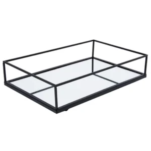 bandeja retangular mimo style geometric espelho 31cm