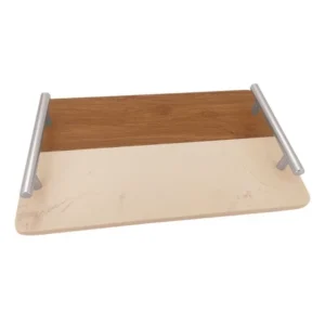 bandeja retangular acacia mimo style marmol com alça