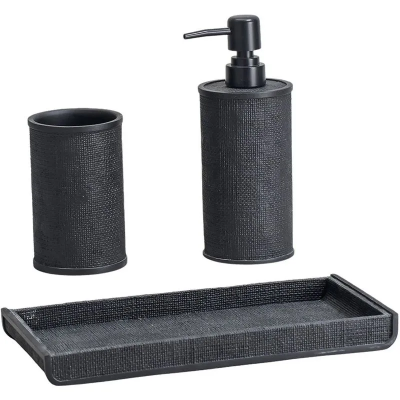 conjunto de banheiro mimo style lazuli 3 peças black