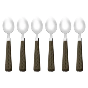 colher de sobremesa rattan mimo style prata 6 peças