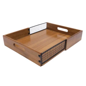 bandeja acacia wood iron mimo style