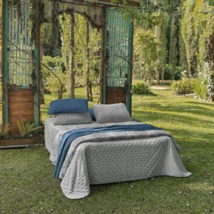 kit colcha casal appel charme cinza lunar