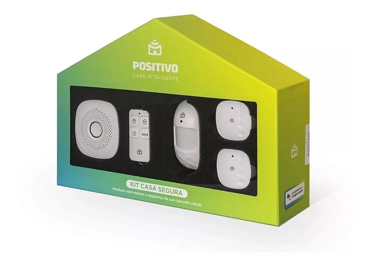 Kit Casa Segura Positivo C/ Smart Central - 5 Peças Branco