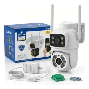 Câmera De Seguraça Externa Wifi Dupla Lente 4mp Hd Bullet + PTZ Youse Cor Branco