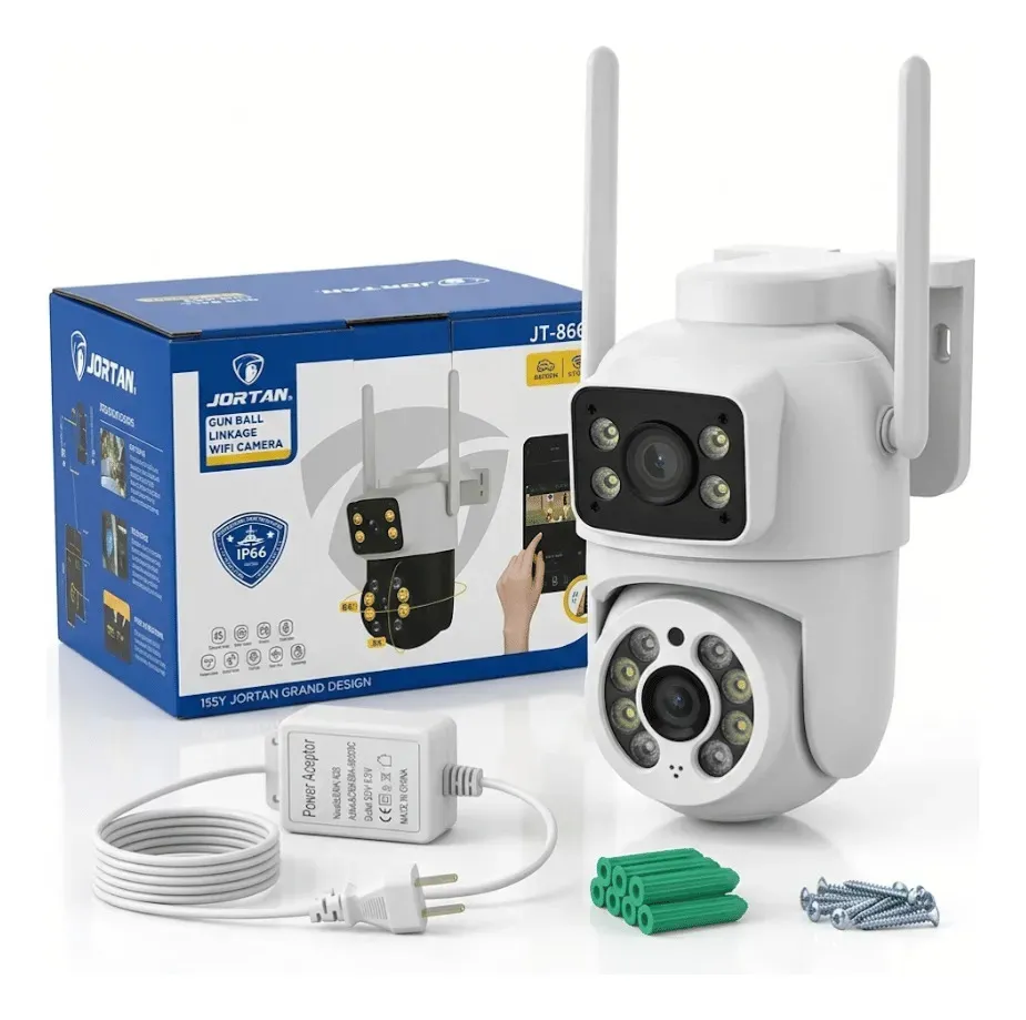 Câmera De Seguraça Externa Wifi Dupla Lente 4mp Hd Bullet + PTZ Youse Cor Branco