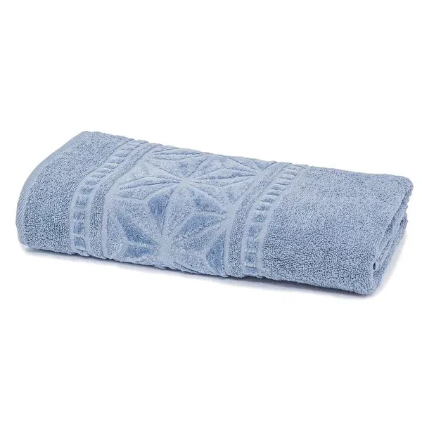 Toalha de Banho Döhler Confort Barra Jacquard Aveludada Azul