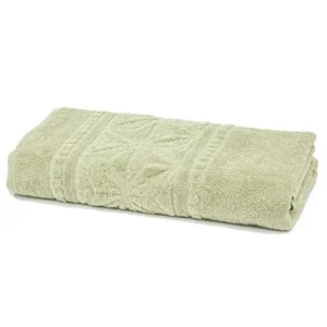 Toalha de Rosto Döhler Confort Barra Jacquard Aveludada Verde